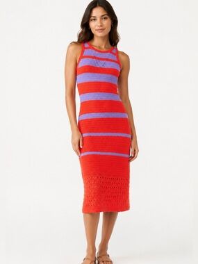 scoop women's linen cutout midi dress Scoop Women's Linen Cutout Midi Dress